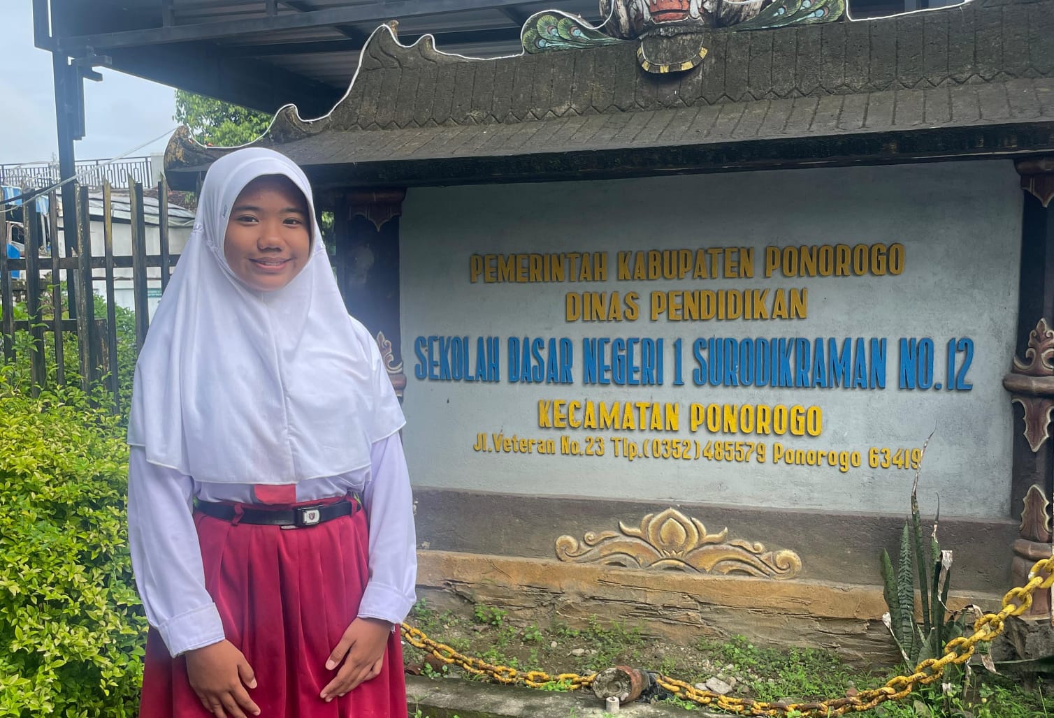 Alma Bella Angie Parahita, siswi SDN 1 Surodikraman di Ponorogo
